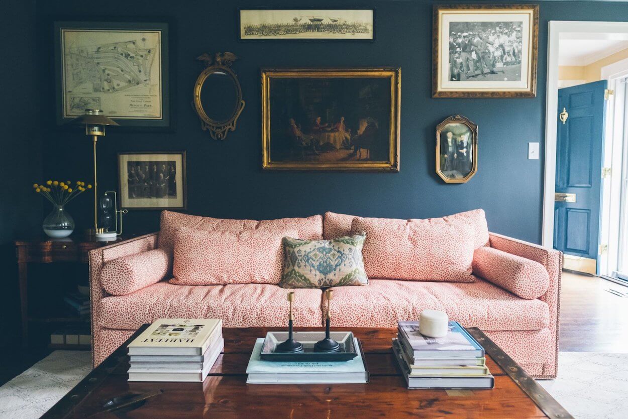 living room leopard print couch