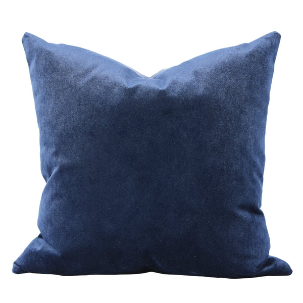 Castello Provincial Blue Velvet Throw Pillow 17x17