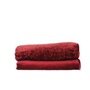 Cabernet Chenille Red Velvet Throw Pillow With Trim