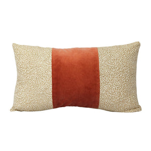 Color Block Lumbar Pillow in Capri Velvet Dusty Coral
