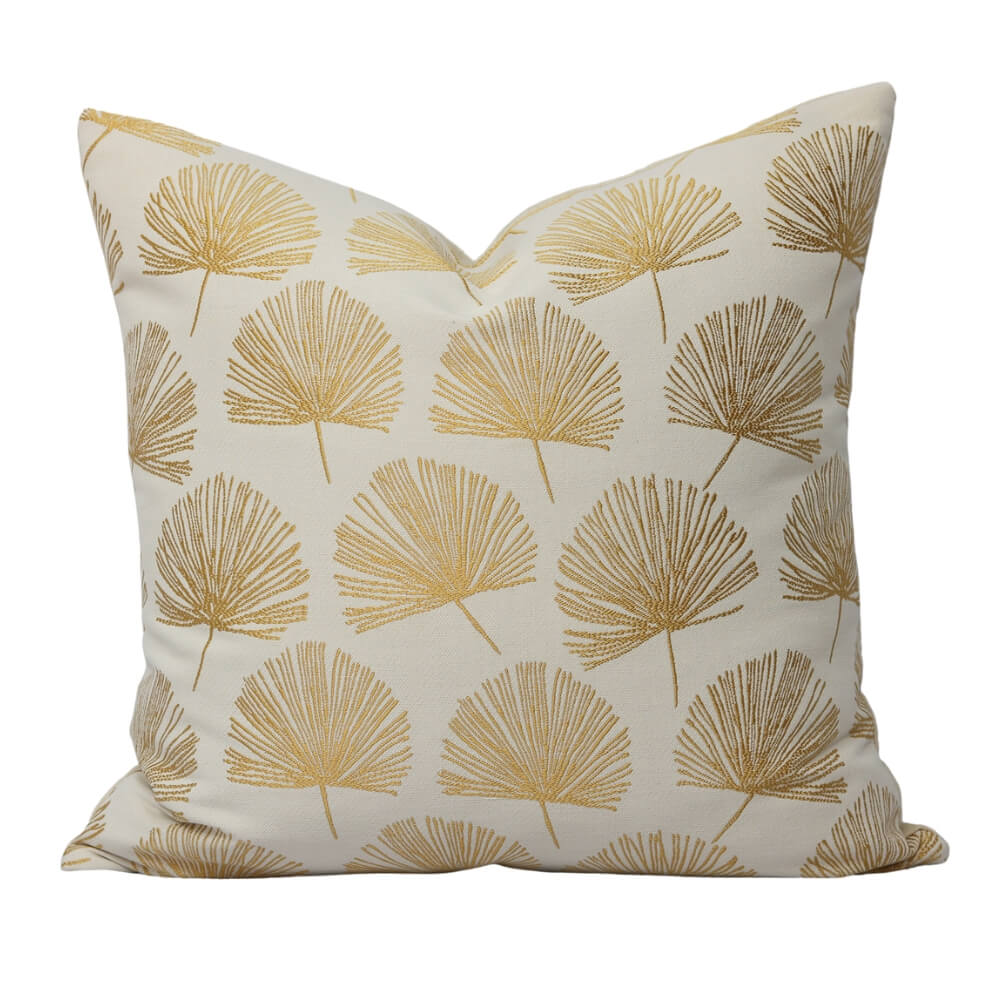 Dandy Gold Blossom Linen Pillow Cover