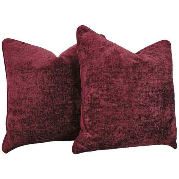 Cabernet Chenille Velvet 20x20 Pillow Covers Throw Pillow Covers