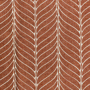 Frond Brick Woven Red Pillow Cover