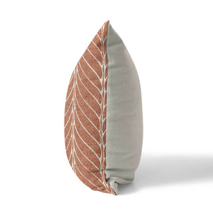 Frond Brick Woven Red Pillow Cover