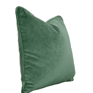 Capri Velvet Fern Green Pillows With Thick Welt