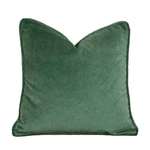 Capri Velvet Fern Green Pillows With Thick Welt