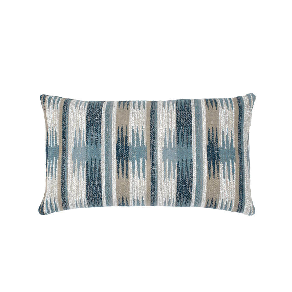 Kowboi Horizon Blue Khaki Aztec Patterned Outdoor Pillow