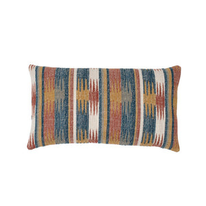 Kowboi Madras Blue Orange Aztec Patterned Outdoor Pillow