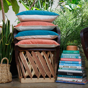 MVP Velvet Aqua Custom Pillow With Self Welt