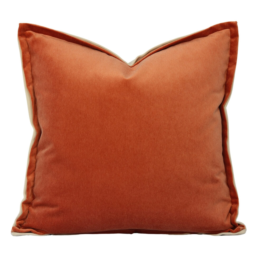 Capri Velvet Dusty Coral Decorative Pillow With 1 inch Flange