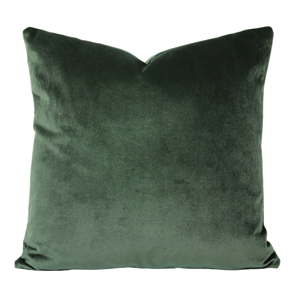 Pine Green Lush Velvet Square Pillow