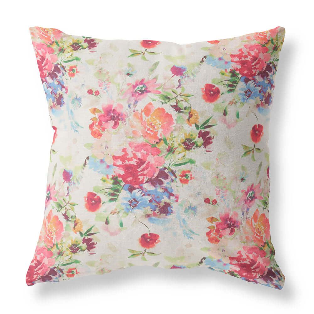 Multi-colored Spring Floral Throw Pillow (18x18) - The Pillow