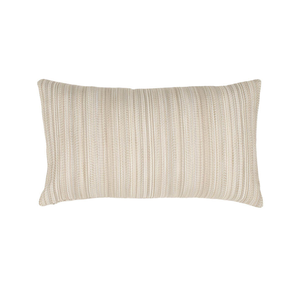 Strie Salt Cream White Striped Outdoor Pillow