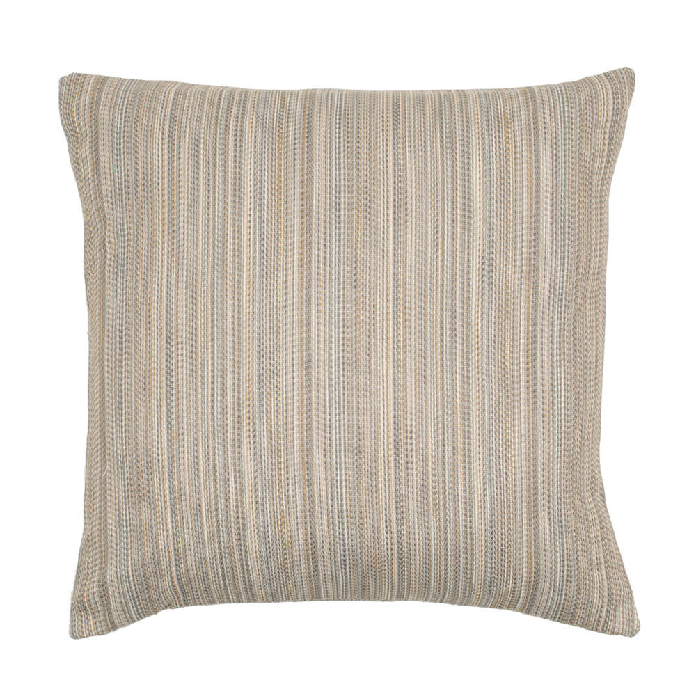 Strie Greige Gray Tan Striped Outdoor Pillow