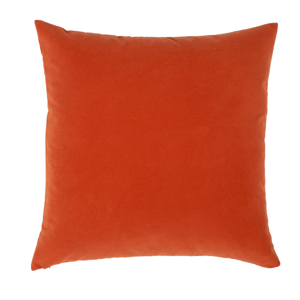 Sunray Bright Orange Outdoor Velvet Pillow