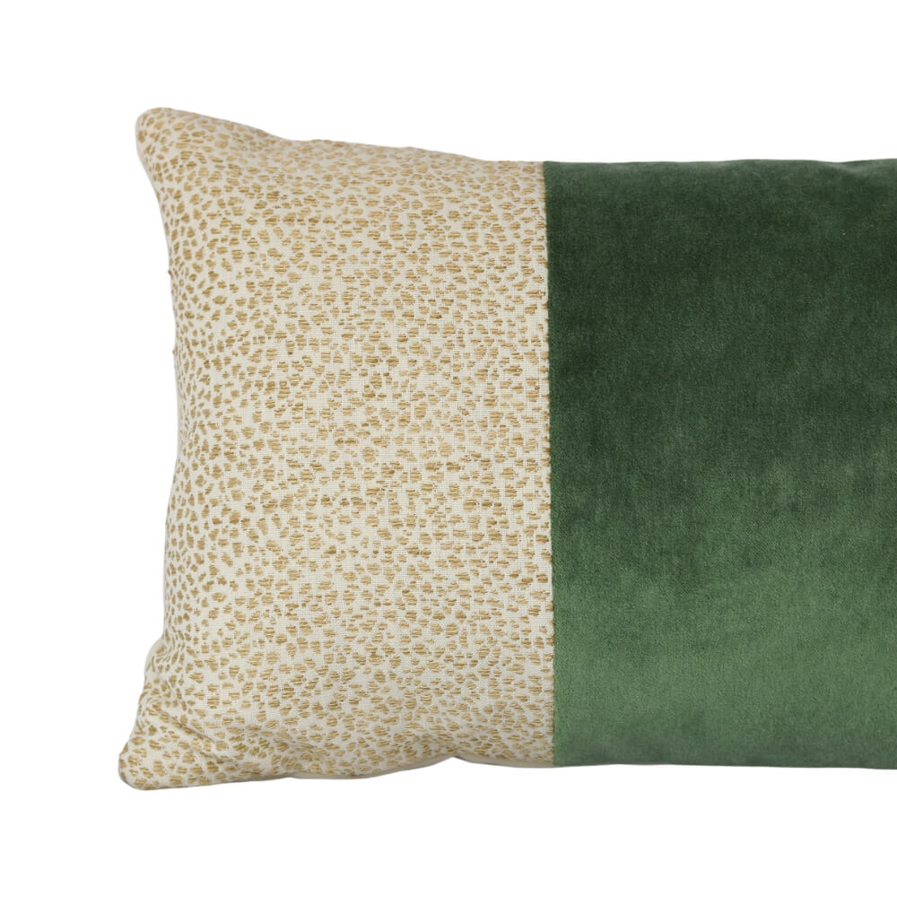 Color Block Lumbar Pillow in Capri Velvet Fern