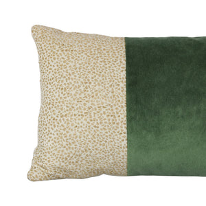 Color Block Lumbar Pillow in Capri Velvet Fern