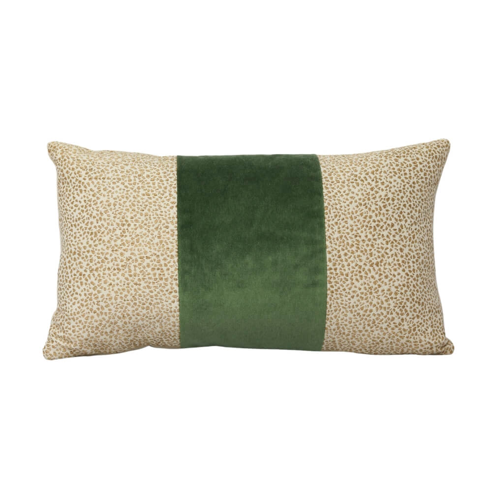 Color Block Lumbar Pillow in Capri Velvet Fern