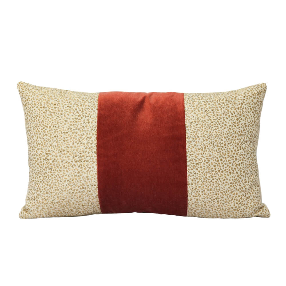 Color Block Lumbar Pillow in Capri Velvet Rose