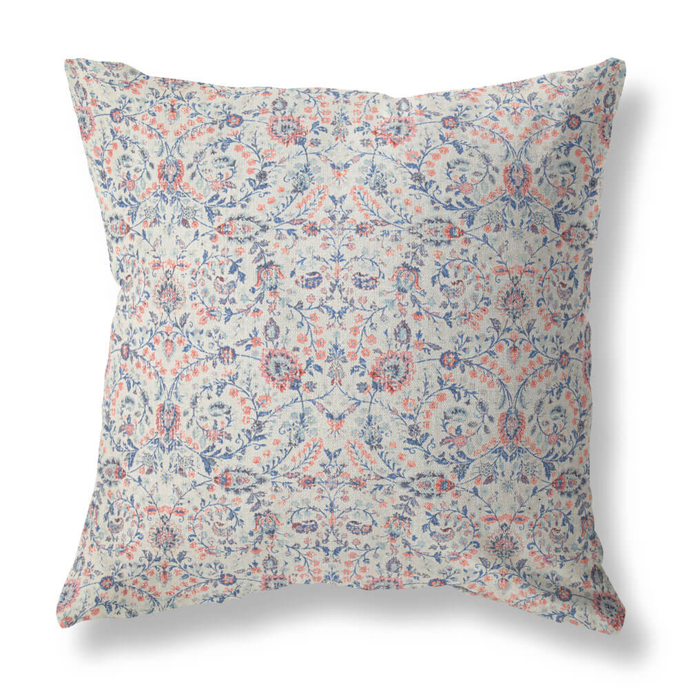 Vine Lapis Blue Floral Pillow Cover